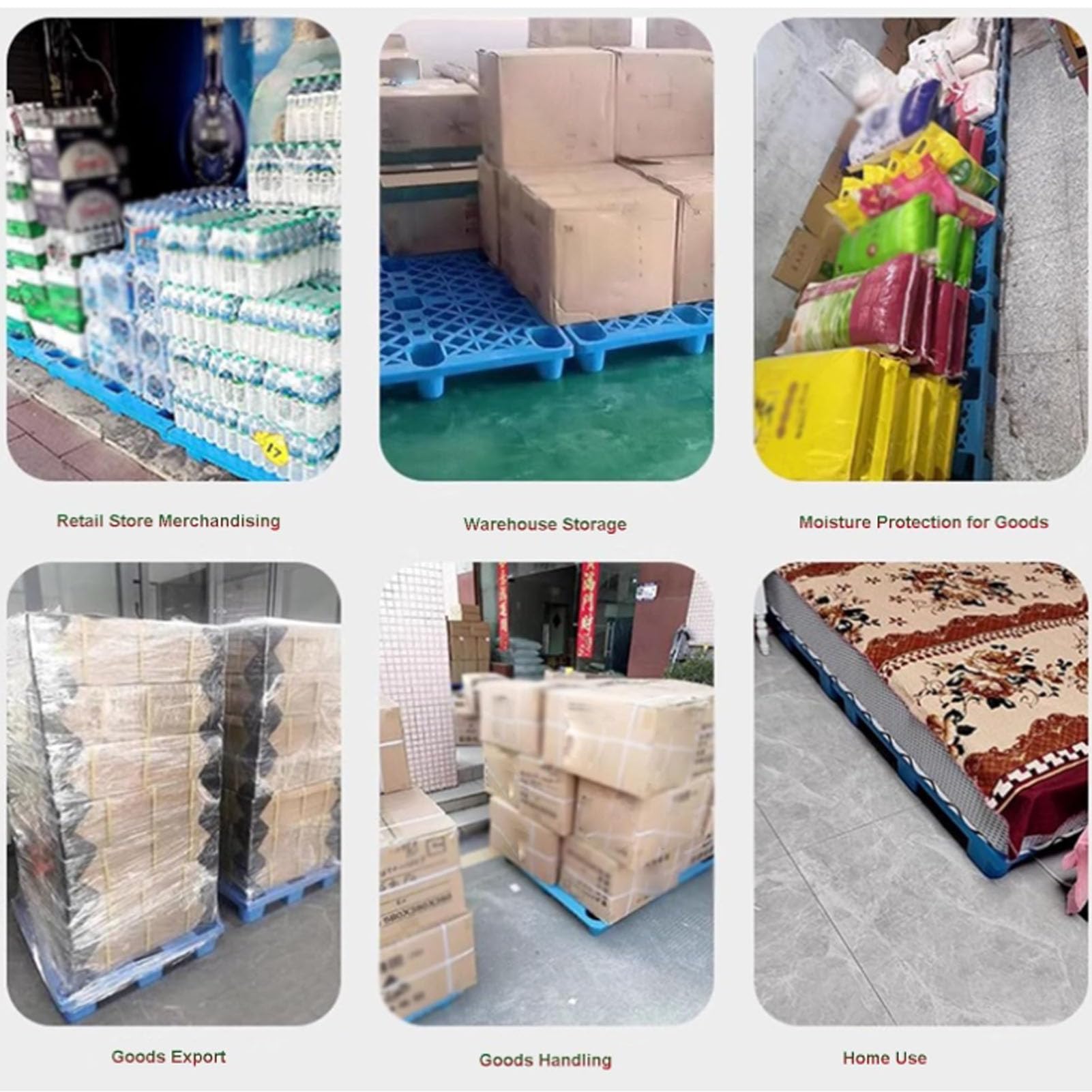 Tarimas de plástico de Alta Resistencia, tarimas de Piso apilables a Prueba de Humedad, con Rejilla Transpirable, diseño Entrelazado, para supermercado, almacén de Garaje