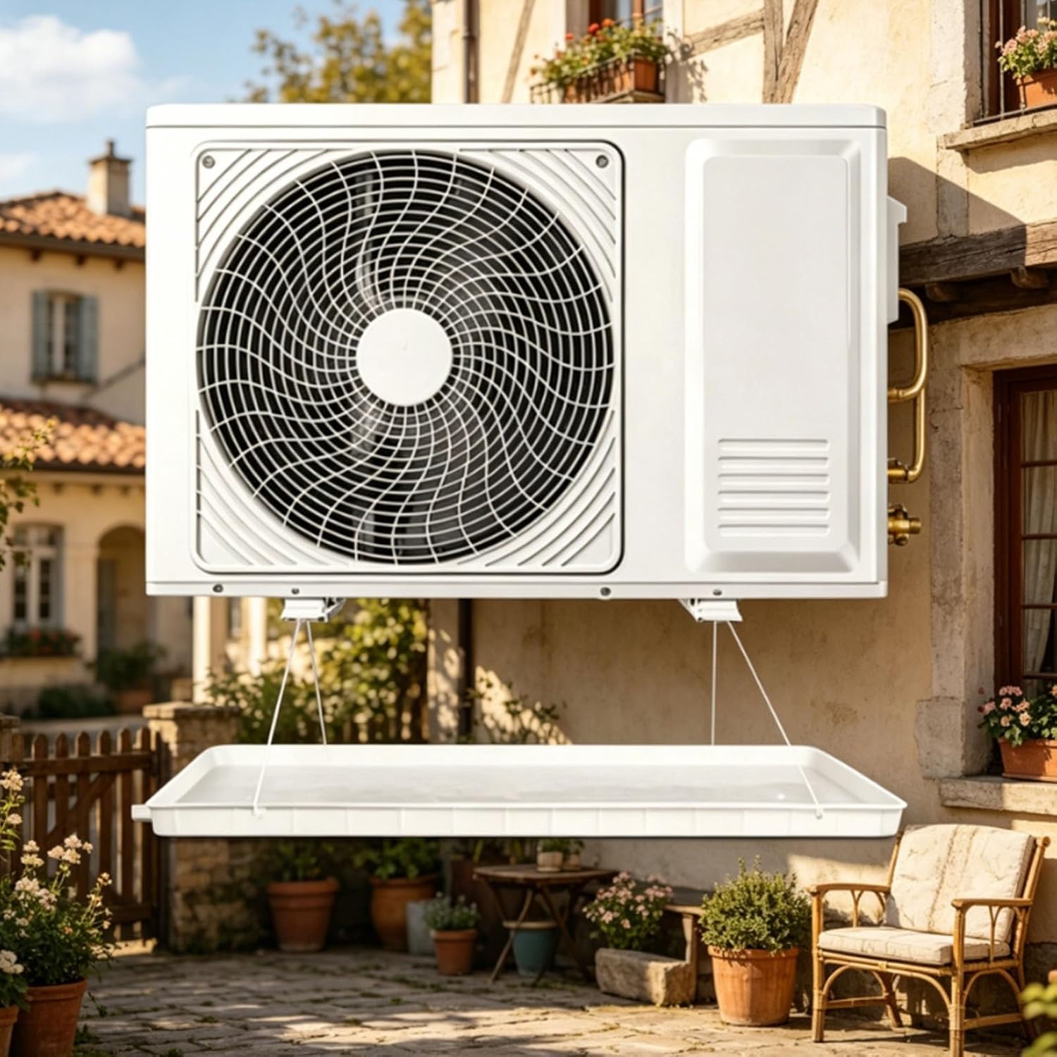 Drain Pan for Ac Unit, Air Conditioner Drip Pan, Plastic Drip Pan with Drain Window Ac Drain Kit, for Most Window Mounted AC Units(+10m Drain Pipe,91.5 * 45cm/36 * 17.7in)