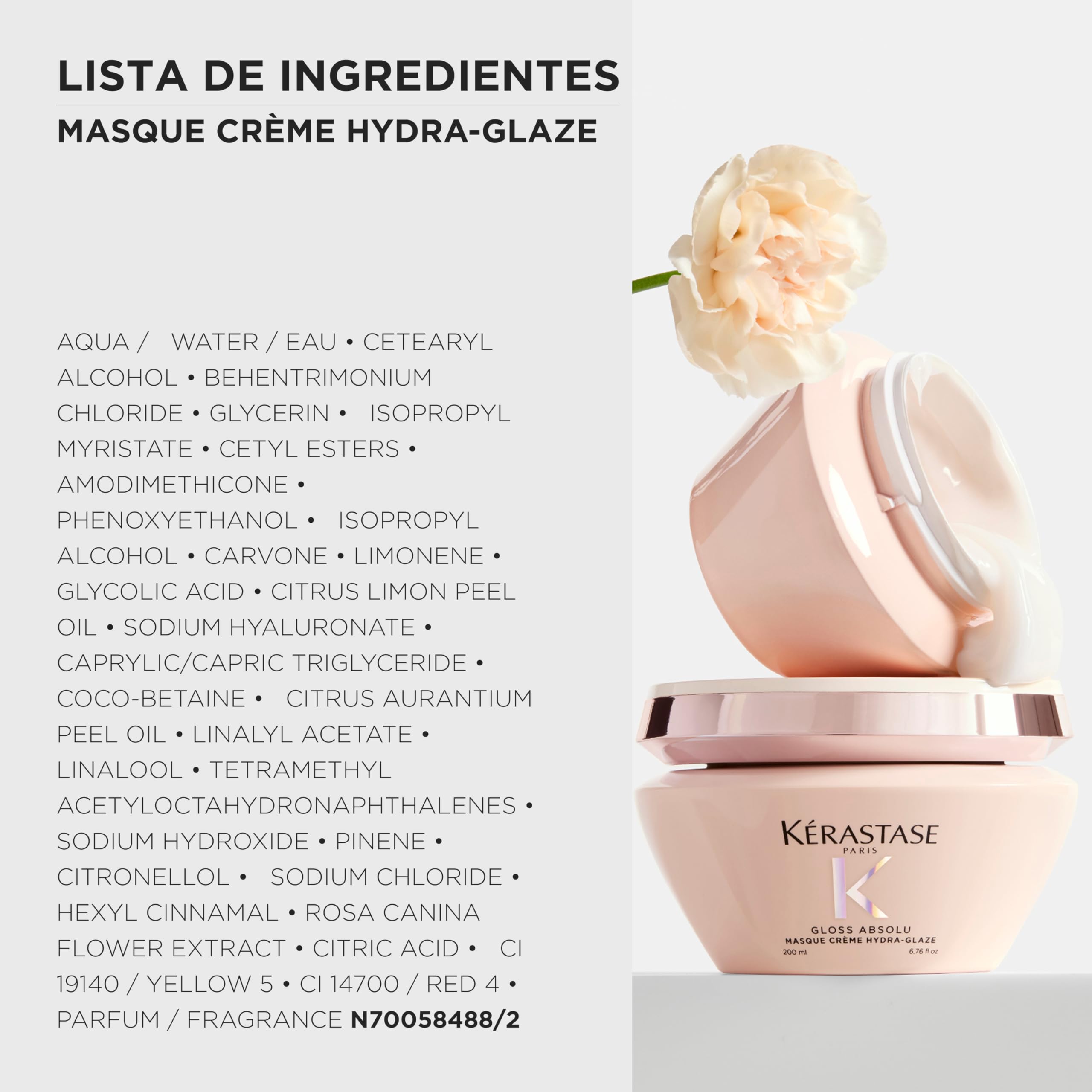 KÉRASTASE Gloss Absolu Masque Crème Hydra-Glaze Hydra-Nourrissant Anti-Frisottis Acide Hyaluronique