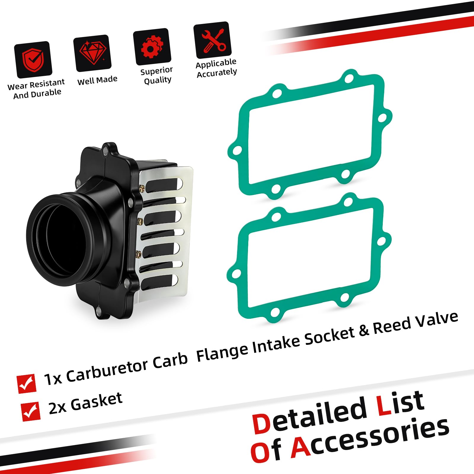 Amazon.com: Carburetor Carb Flange Intake Socket & Reed Valve For