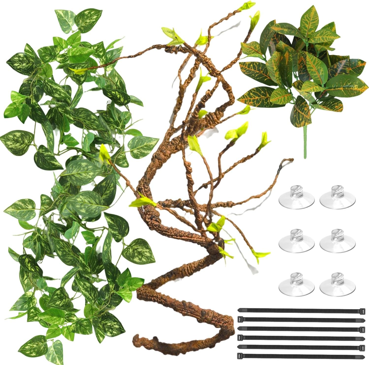 Reptiking Reptile Terrarium Decor Plants, Hanging Vines, Fake Plants