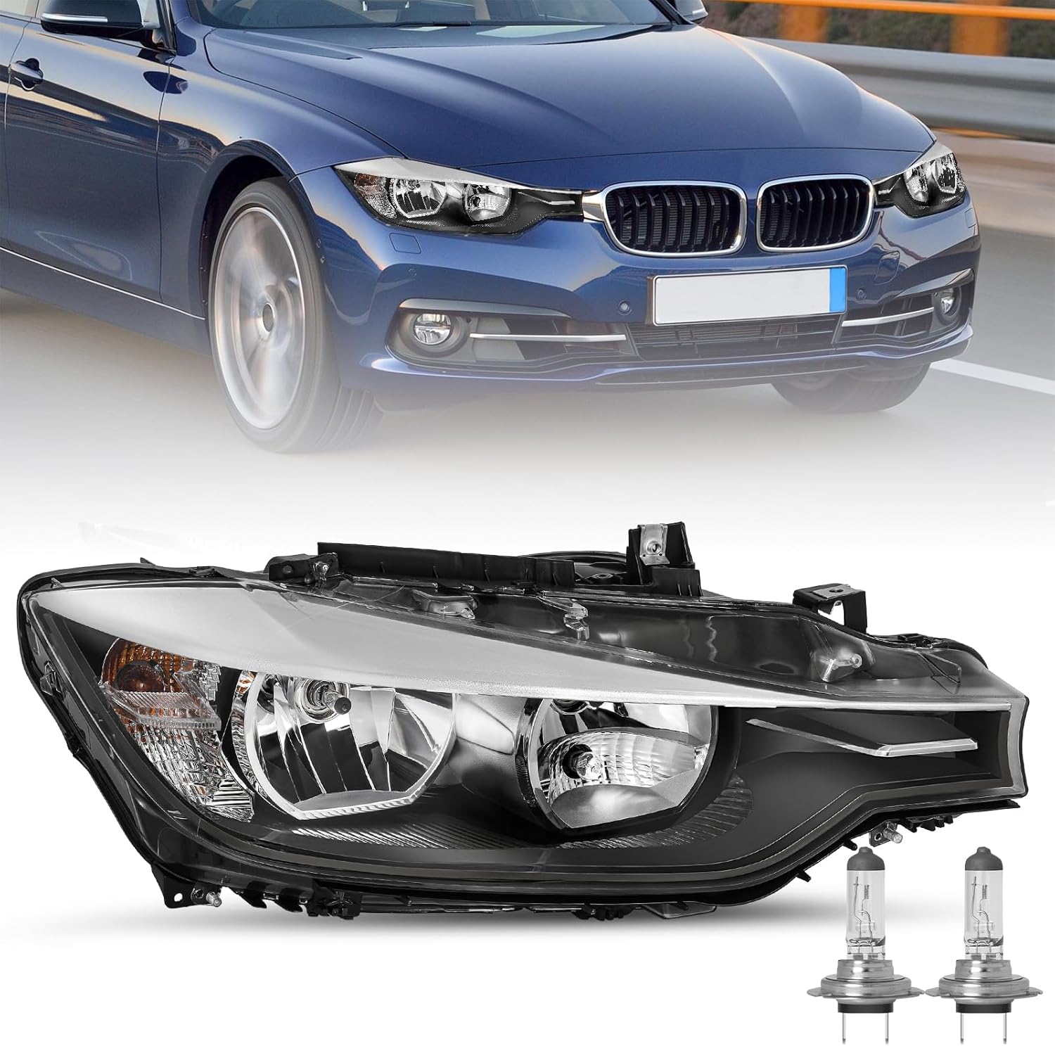SOCKIR Adaptive AFS Headlight Assembly Replacement for 2019 2020 2021 BMW 3 Series G20 G21 G28 330i 340i with All LED Bulbs, OE Direct Replacement Headlamps Driver Side
