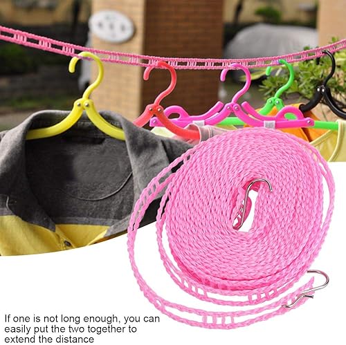 Vista 2 de Tendedero de ropa, cuerda de secado de ropa, resistente al viento, tendedero de viaje para interiores y exteriores, tendedero de ropa para camping