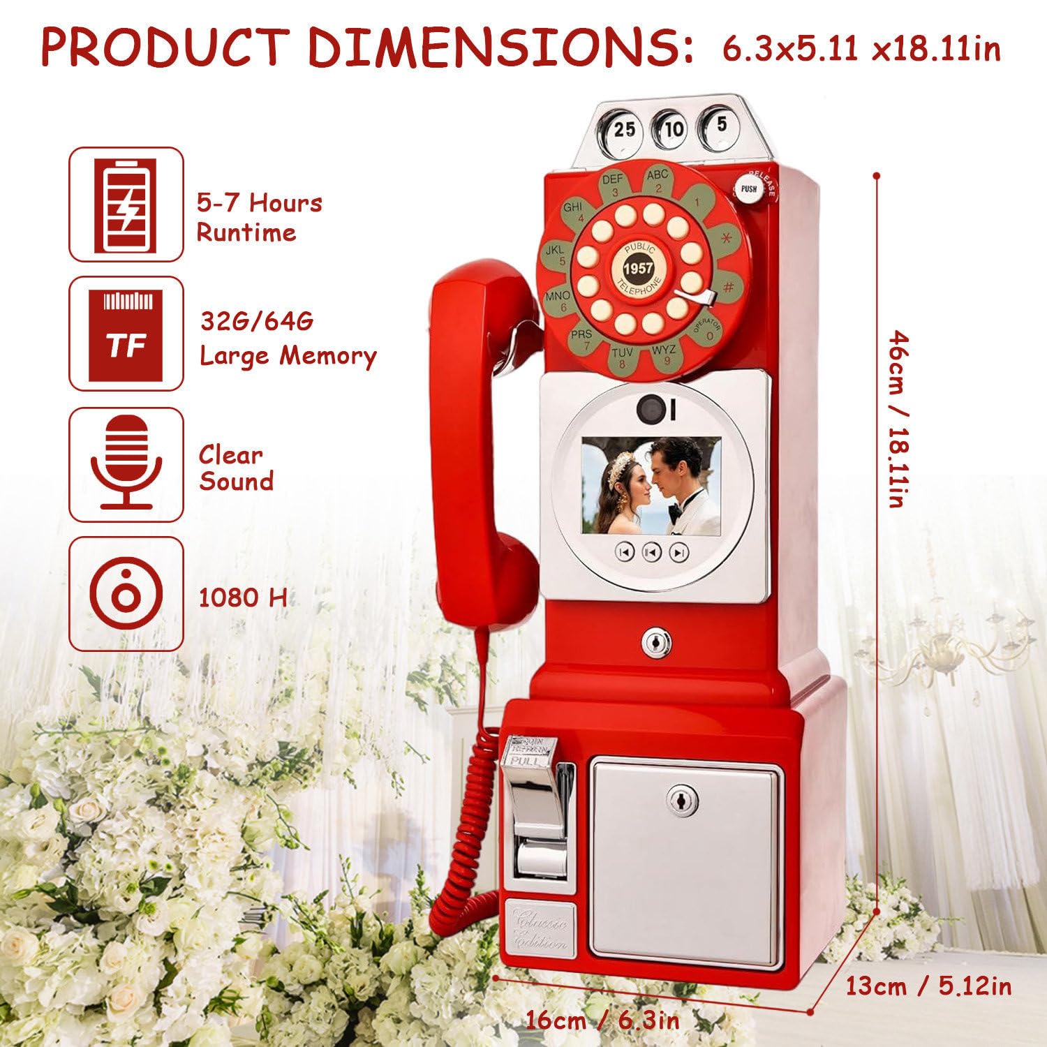 Libro degli ospiti video HD, dispositivo di registrazione audio per conservare occasioni speciali, messaggi personalizzati per matrimoni, compleanni, lauree, anniversari