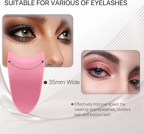 Miniatura 5 de Herramienta aplicadora de pestañas de 1.378 in de ancho, 1 pinza para pestañas postizas, color rosa