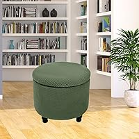 Vista 1 de XMNTG Funda elástica otomana plegable, funda de almacenamiento suave y gruesa, tela jacquard redonda, extraíble y lavable, protector de muebles