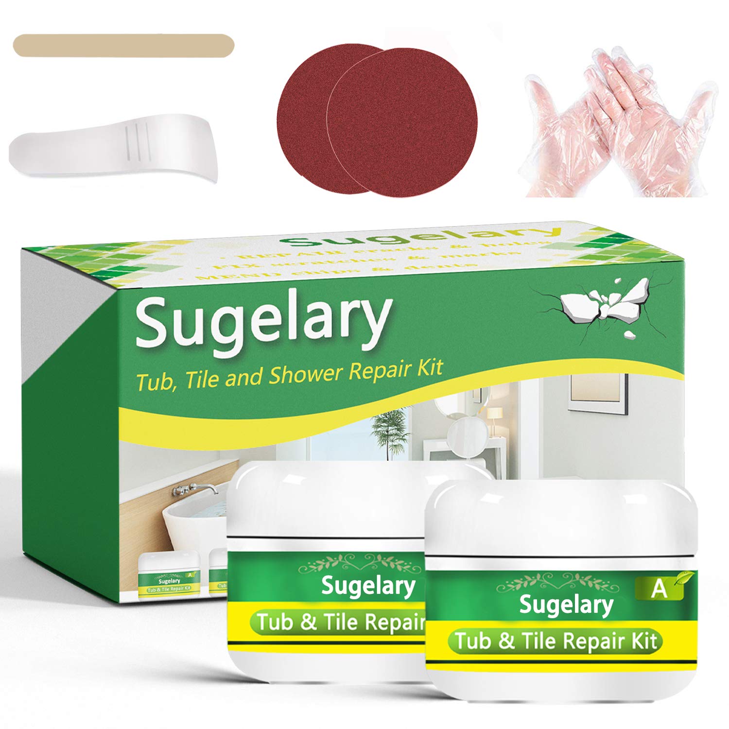 Buy Tub, Tile, Porcelain and Shower Fiberglass Repair Kit for White