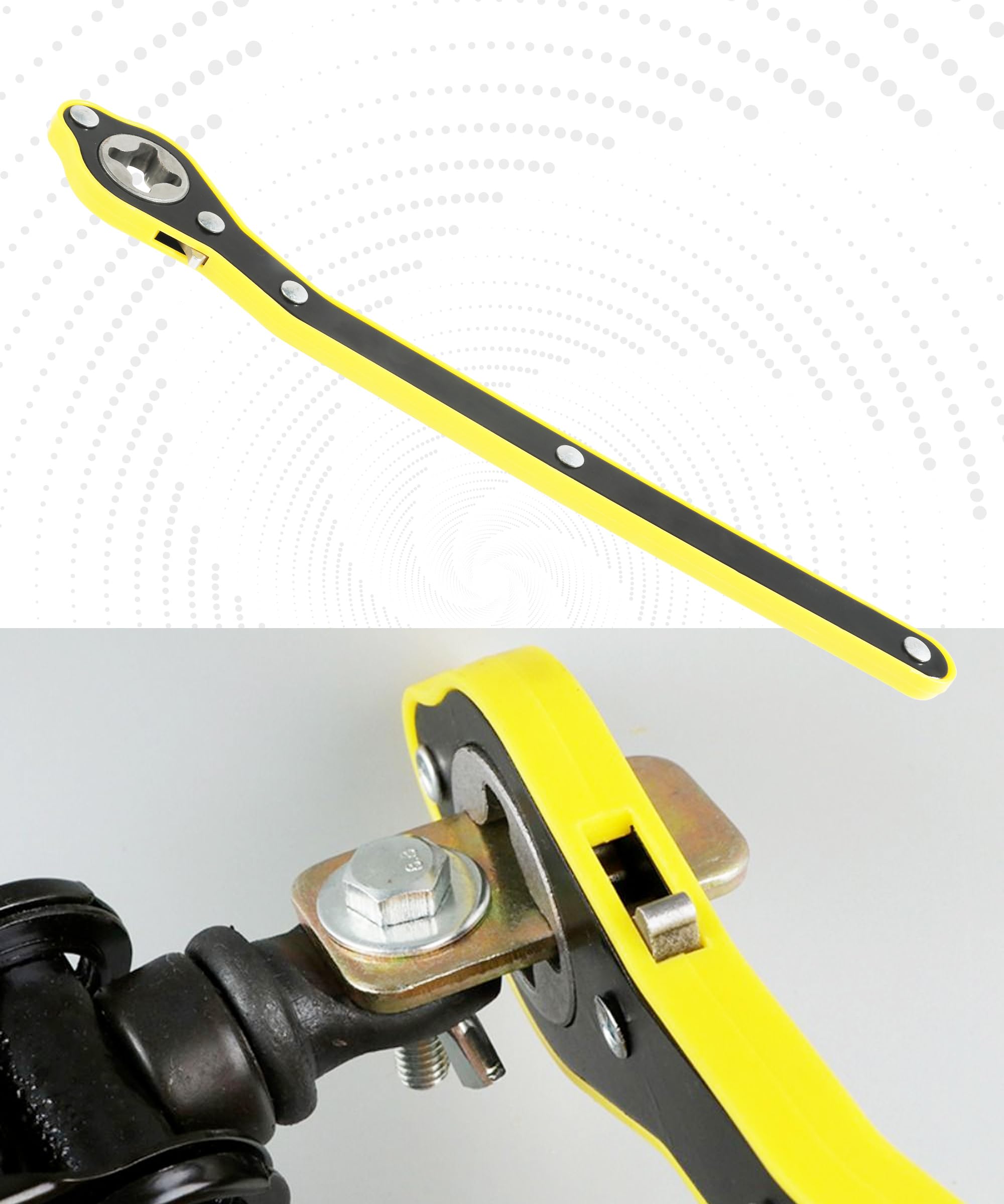 Flaconi Chiave a cricchetto per auto,Jack per auto Chiave di sollevamento, Automobili Ascensore Forbici Manovella Chiave con 360 ° Aabeza di attività,Adatto per Auto,SUV Camion,Furgoni
