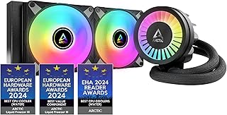 ARCTIC Liquid Freezer III 240 A-RGB – Refrigeracion Liquida PC, AIO para CPU, Intel y AMD, Bomba eficiente controlada por PWM, Ventilador: 200–2000 RPM, LGA1851 y LGA1700 Contact Frame – Negro