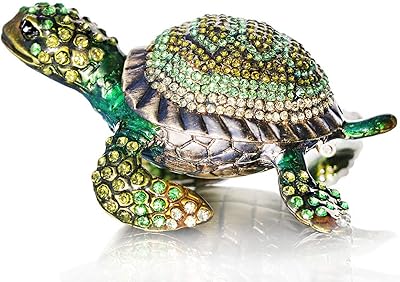 Amazon 緑亀ウミガメ置物オーナメント クリスタル カメ ジュエリーボックス 小物入れ宝石箱 ジュエリー収納 オンライン通販