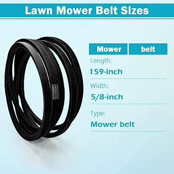 Earthtec Replacement for Husqvarna Z248F Zero Turn Mower 582558001 RedMax RZT48 Jonsered Z48F Lawn Mower Deck Belt 147 1/4 L x 5/8 W