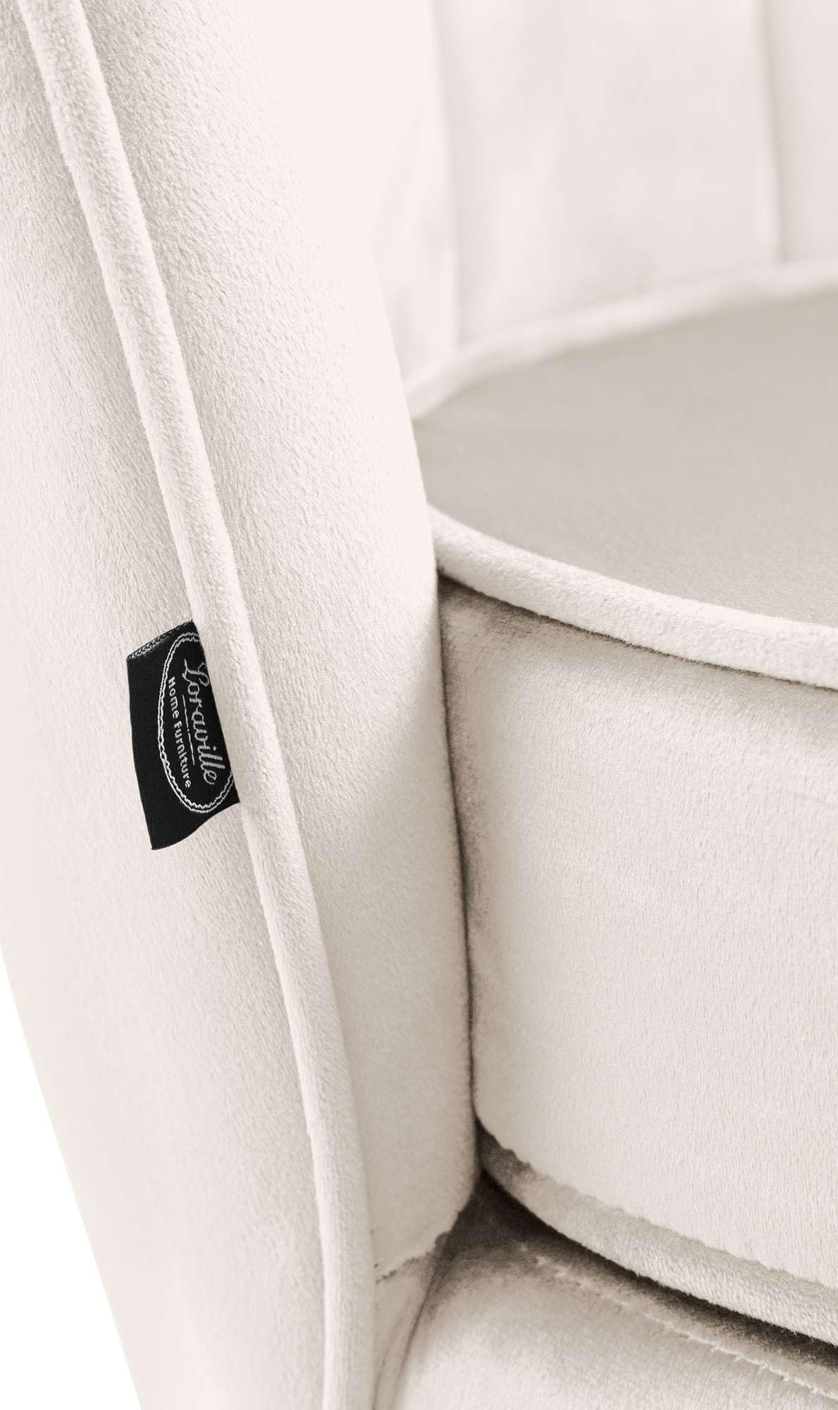 CLP Sessel Rosita I Polsterstuhl Mit Samt-Bezug I Gold-Farbiges Metallgestell, Farbe:Creme