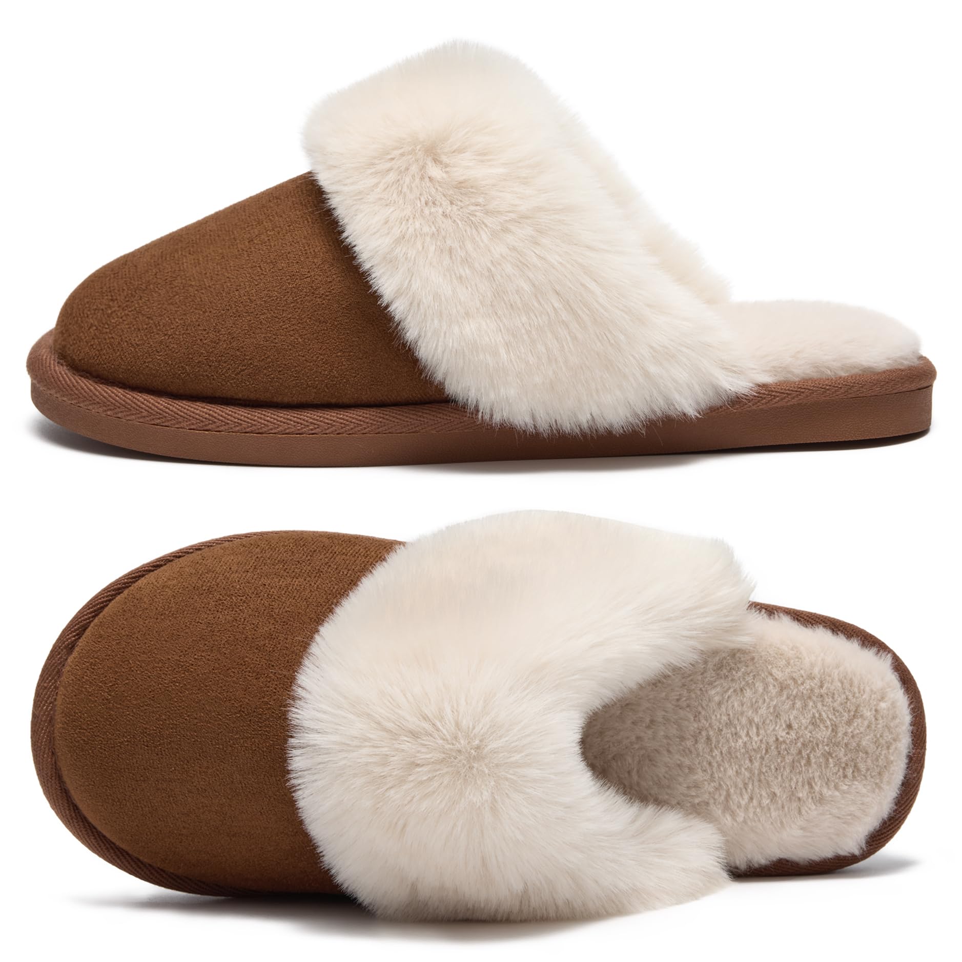 Donpapa Damen Herren Hausschuhe Faux Lammfell Flauschige Pantoffeln Plüsch Winter Warme Slipper Gefüttert Schlappen