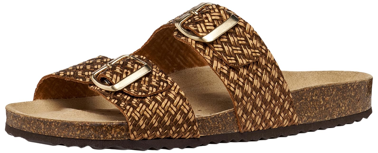 Geox Women's D BRIONIA L Flat Sandal, Bronze, 40 EU