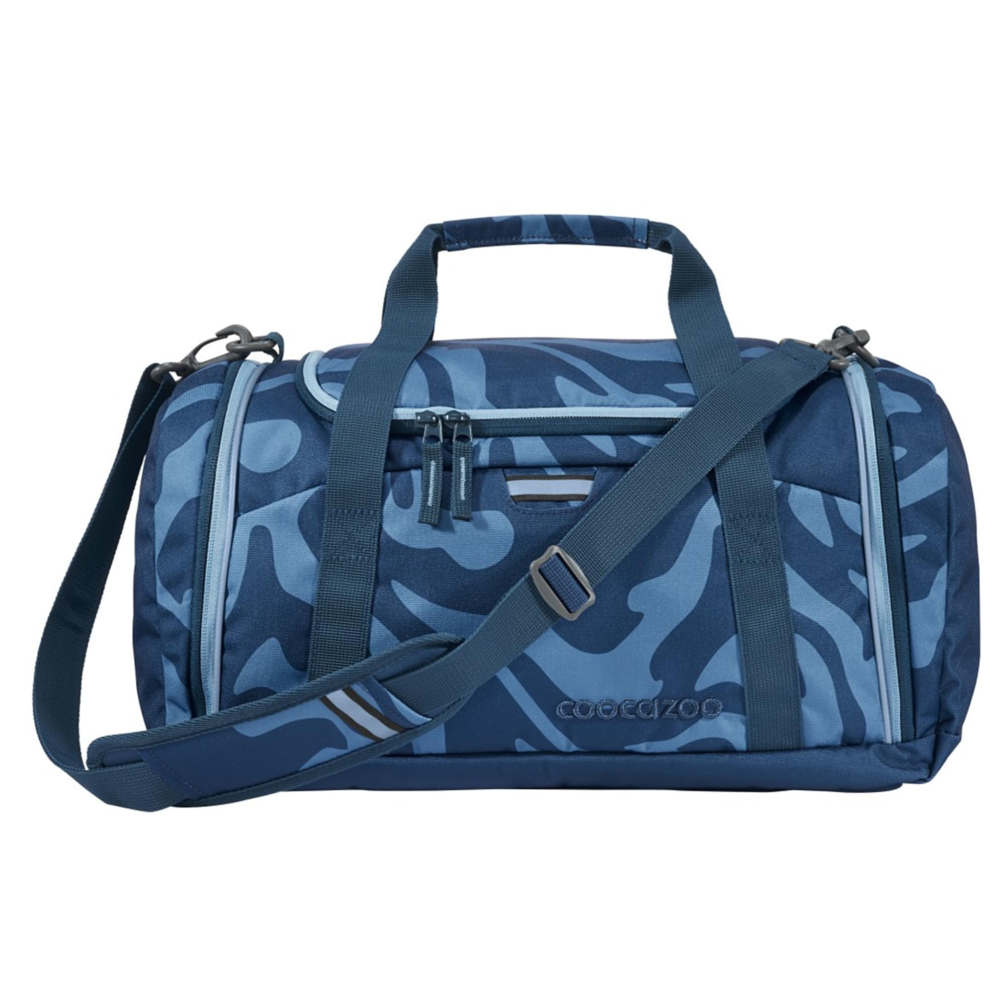 coocazoo Schulrucksack-Set Mate Breaking Waves, blau, 3-TLG. | ergonomischer 30L Tornister, höhenverstellbar mit Hüftgurt, für Kinder ab der 5. Klasse, inkl. Federmäppchen und Sporttasche