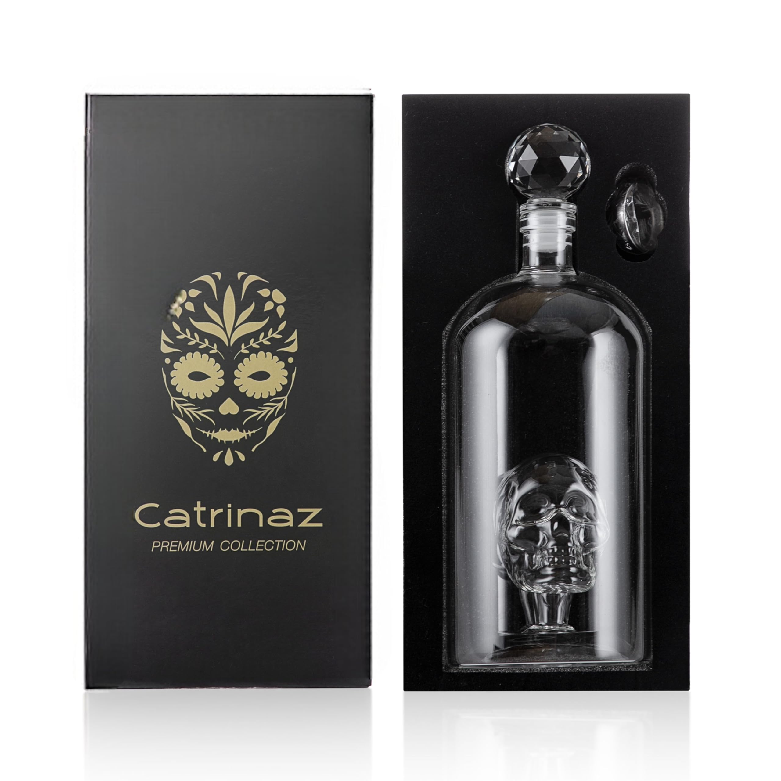 Jarra de Whisky - Decantador de Whisky- Jarra de tequila - Diseño calavera - 1L - Caja de regalo - Regalo único