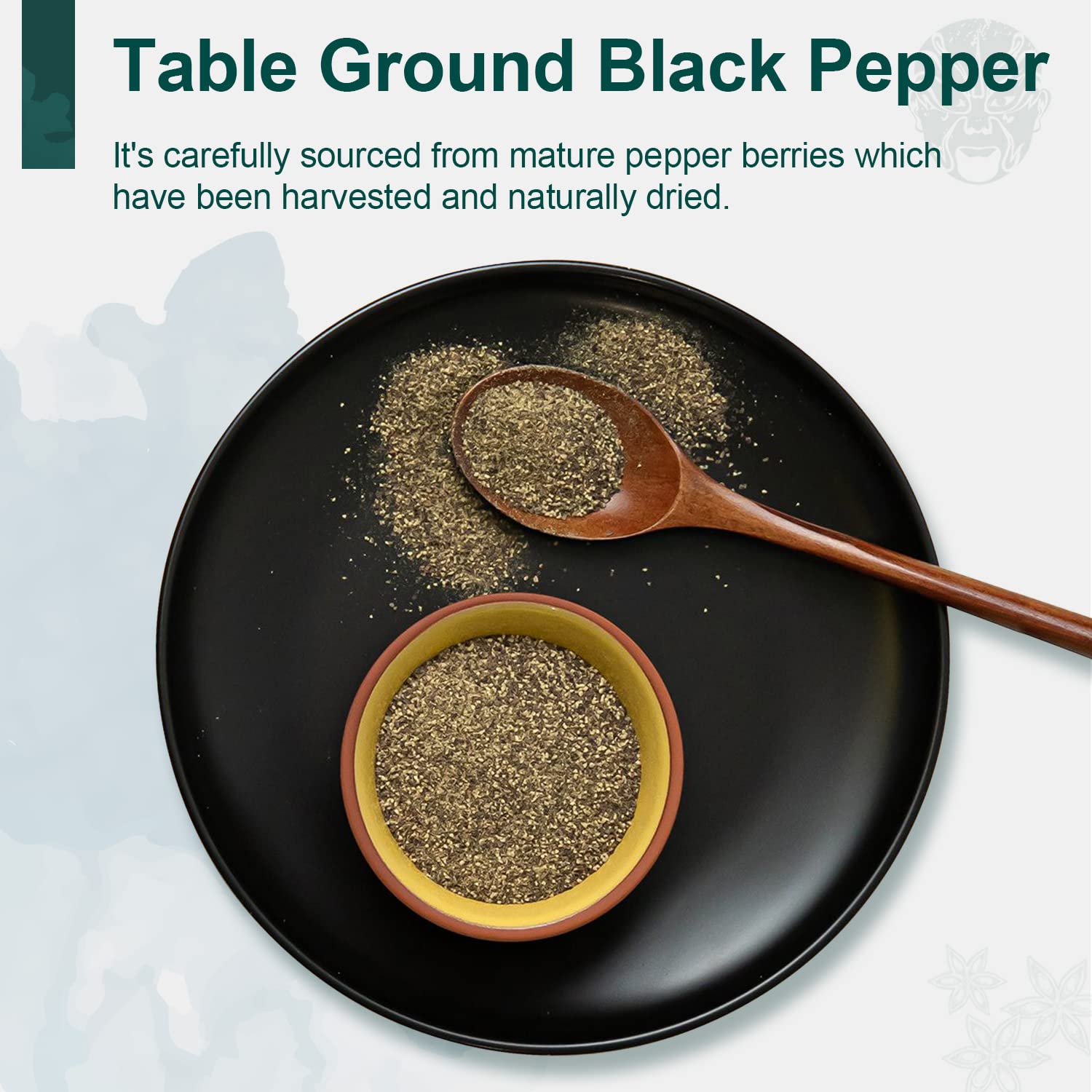 Soeos Table Ground Black Pepper (18oz),Fresh Black Peppercorn Powder, Ground Black Peppercorns, Table Grind Black Pepper, Read to Use Black Pepper, Black Pepper Bulk, 24 Mesh Size. : Grocery & Gourmet Food