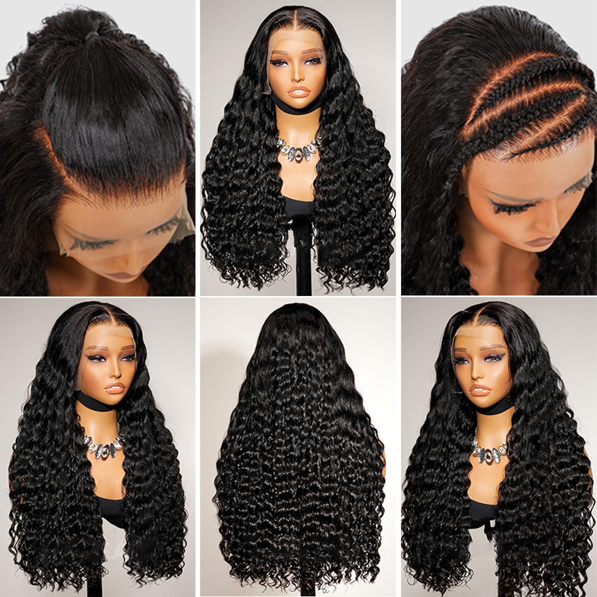 28 Inch 13x6 Deep Wave Lace Front Wigs Human Hair Deep Wave Frontal Wig 13x6 HD Lace Front Wigs Human Hair Pre Plucked 200 Density Glueless Virgin Deep Wave Wig for Women Natural Color - Image 6