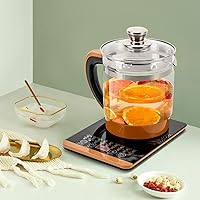 Vista 4 de Hervidor eléctrico de vidrio para agua hirviendo para 1.8 L, hervidor eléctrico con control de temperatura, hervidor eléctrico con infusión de té
