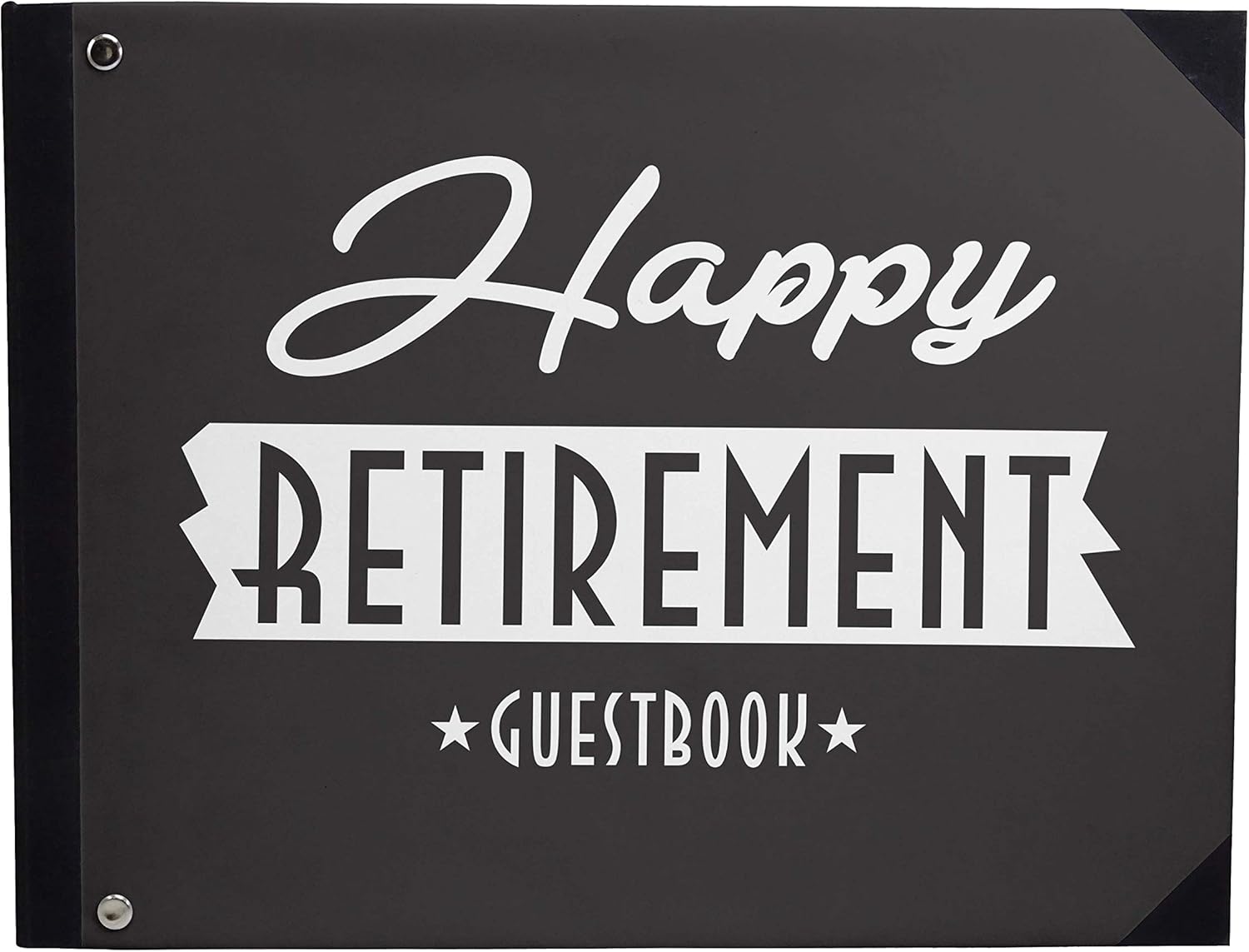 Darling Souvenir Grey Text Personalized Retirement Party Guest Keepsake Memory Book Hardbound Sign-in Book Registry Message Guestbook-9 x 12 Inches