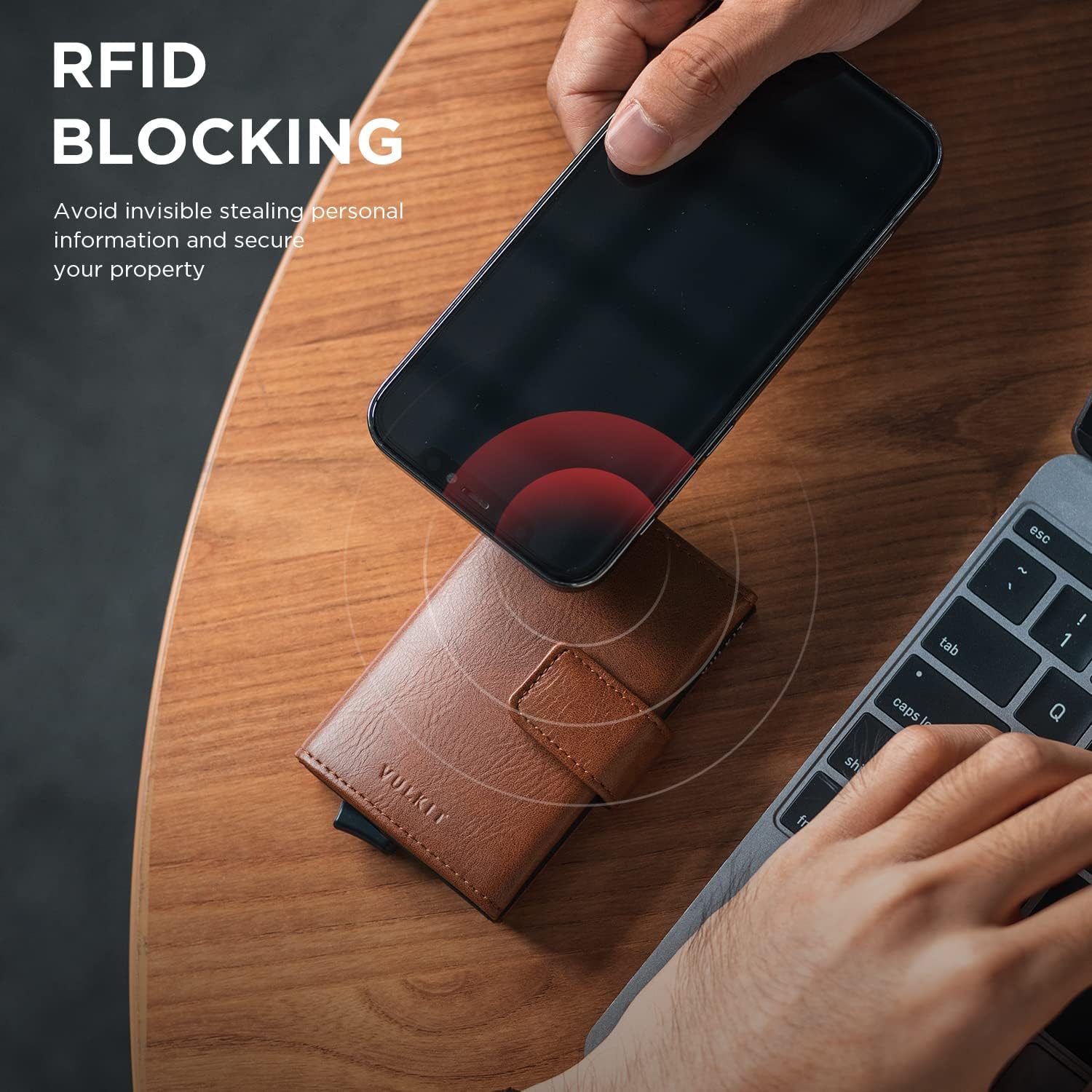 VULKIT Pop Up Wallet, Leather Automatic Credit Card Holder Wallet RFID Blocking Bifold Pocket Wallet with Banknote Slot for Women Men : Clothing, Shoes & Jewelry