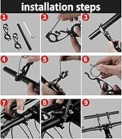 Vista 7 de XNX Extensión extensora de manillar doble de bicicleta de aleación de aluminio, accesorios de soporte de bicicleta súper largo, para soportes