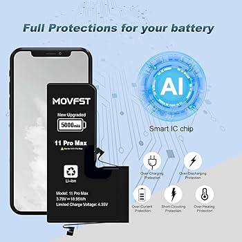 Amazon.com: MOVFST Replacement Battery for iPhone 11 Pro Max