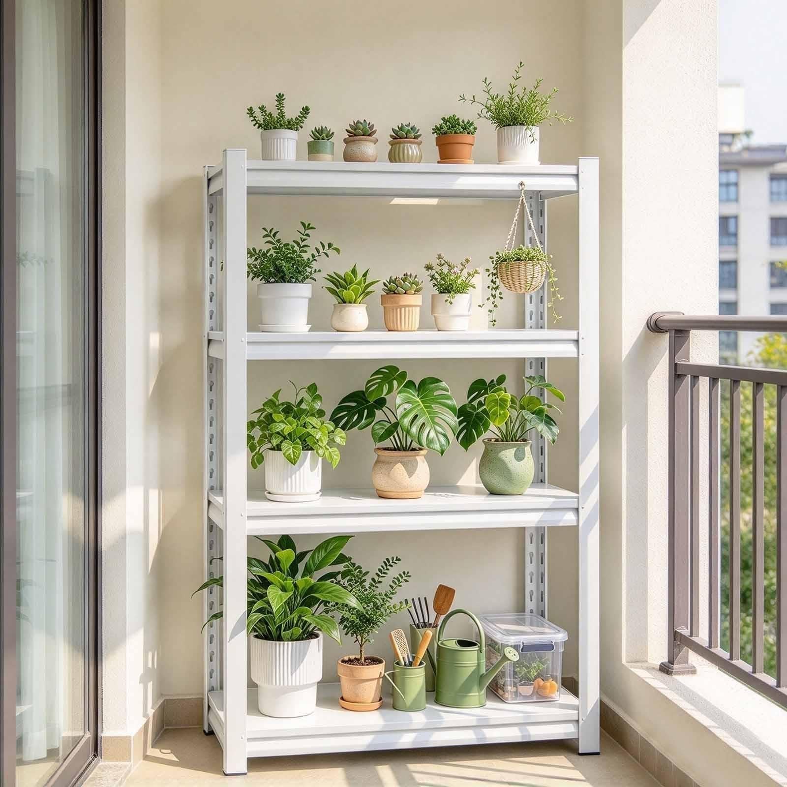 Étagère Cuisine Acier, 3-4 Niveaux Réglable, Support Micro-Ondes