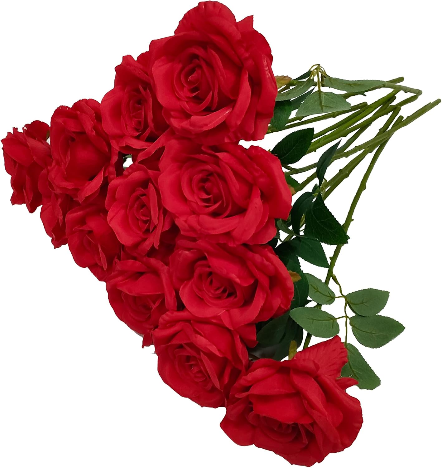 Red Roses Artificial flowers,12 Pcs Red Flowers Artificial
