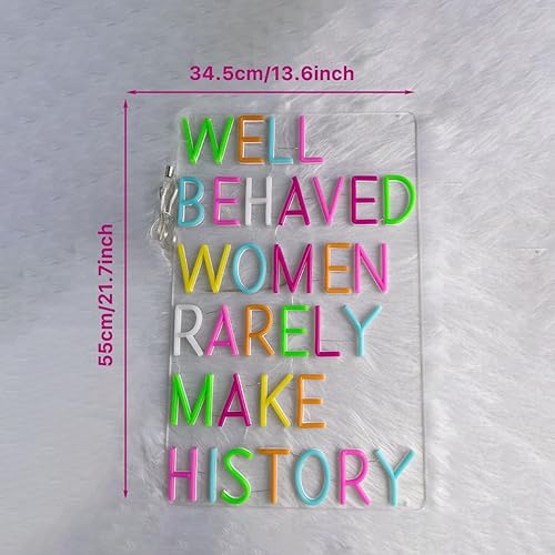 Miniatura 6 de WELL BEHAVED WOMEN RARELY MAKE HISTORY - Luces de neón para decoración de pared, baño, habitación de adolescentes, feliz cumpleaños, boda, fiesta,