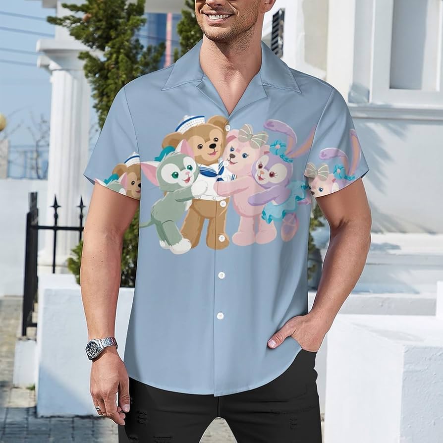 Amazon.co.jp: ダッフィーフレンズ シャツ メンズ 半袖 アロハシャツ