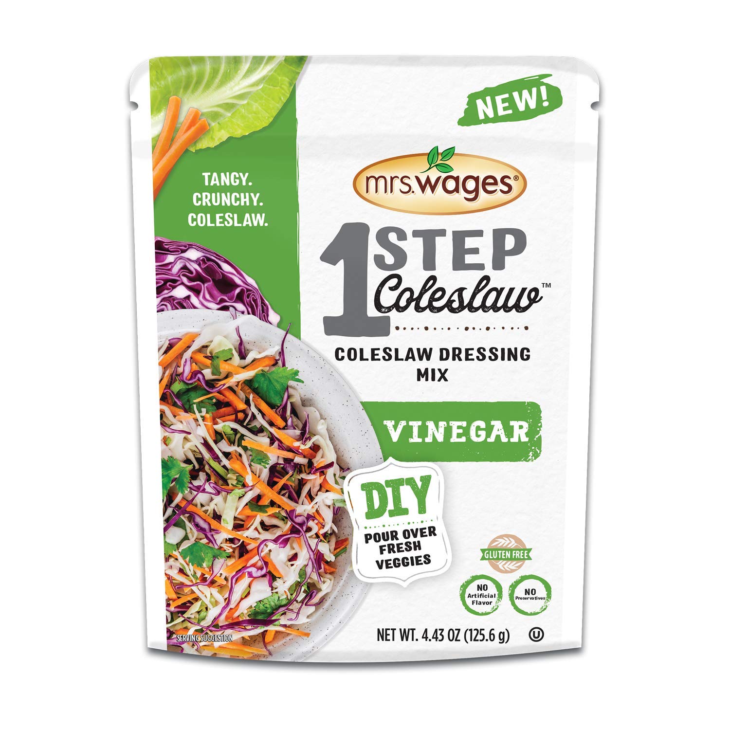 Mrs. Wages 1-Step Coleslaw Vinegar Coleslaw Dressing Mix 4.43 Oz(VALUE PACK of 6)