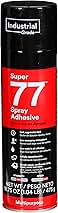 3M Super 77 Multipurpose Permanent Spray Adhesive Glue, Paper, Cardboard, Fabric, Plastic, Metal, Wood, Net Wt 16.75 oz