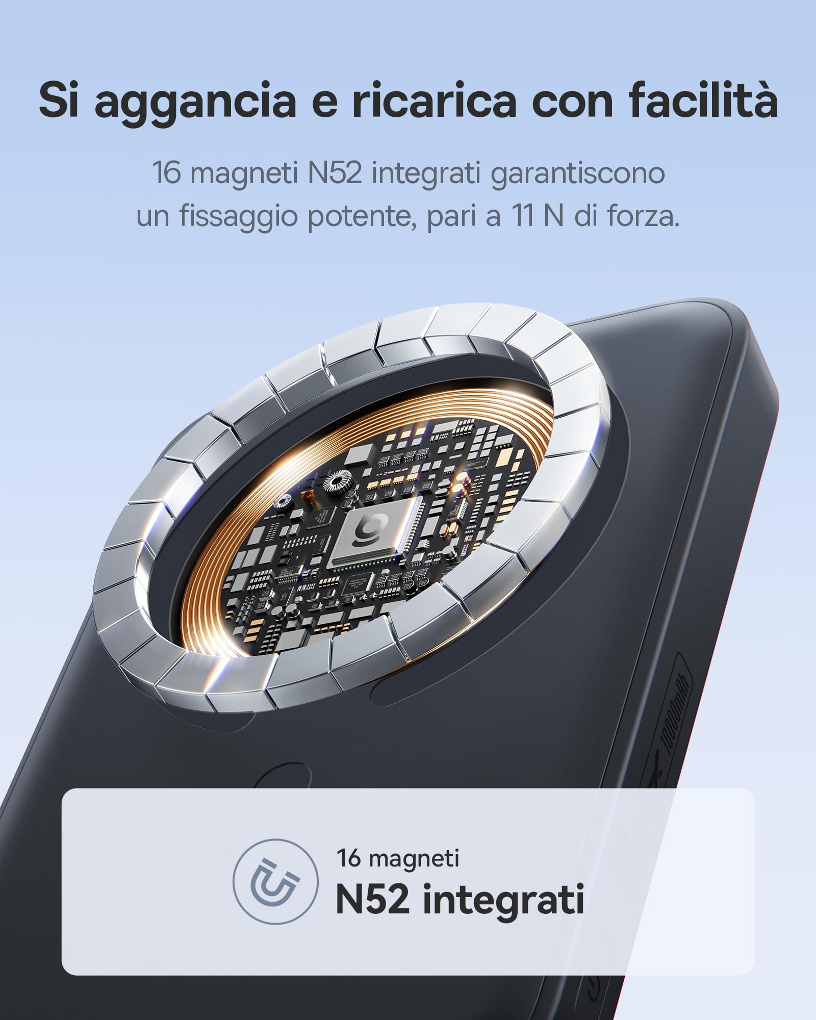 Baseus Enerfill MagSafe Power Bank 10000 mAh 30W USB C Magnetic Power Bank, Batterie Esterne senza Fili, Mini Power Bank Compatibile con iPhone 17/16/15/14/13/12/Pro/Pro Max, Nero (FM11) - 4