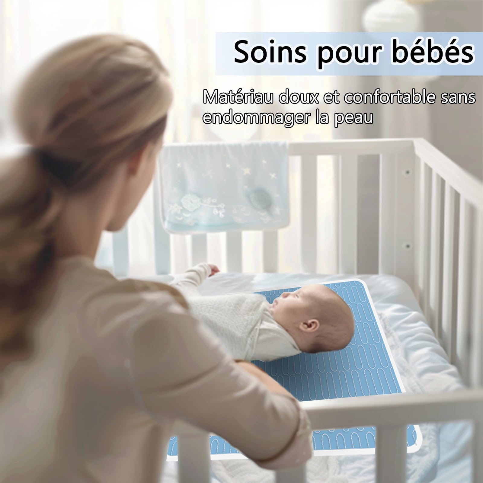 Ensemble de 3 Matelas pour Incontinence - 85 x 130 cm, Matelas Lavable et réutilisable, Tapis d'urine pour Adultes, Enfants, Personnes âgées et Animaux domestiques
