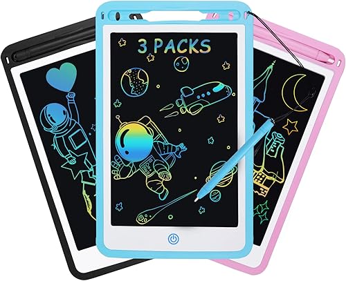 Miniatura 1 de Paquete de 3 tabletas de escritura LCD para niños, tablero de garabatos de 8.5 pulgadas, almohadilla de dibujo de pantalla colorida, juguete
