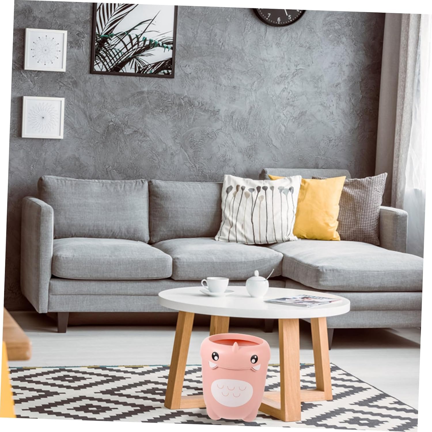 Cartoon Dinosaur Lidless Wastebasket for Cute Rubbish Bin for Room Garbage Container with Strong Bearing Capacity for Home and Office Decor