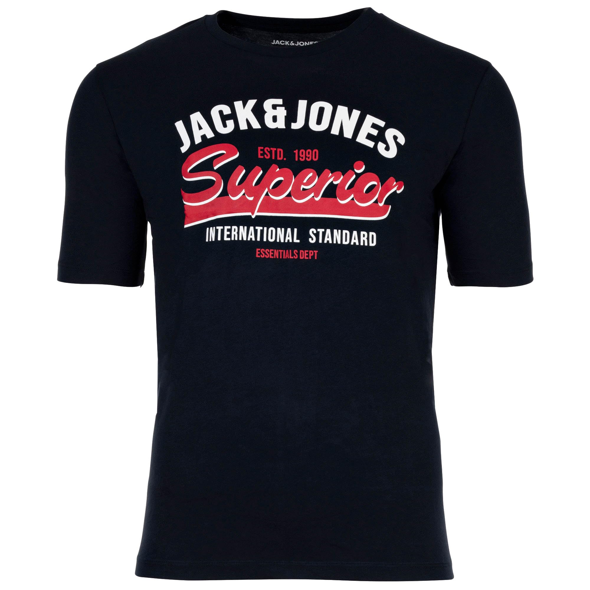 JACK&JONES Herren T-Shirt, 5er Pack - JJLEOGRA Tee Crew Neck, Kurzarm, Rundhals, Baumwolle, Logo-Print