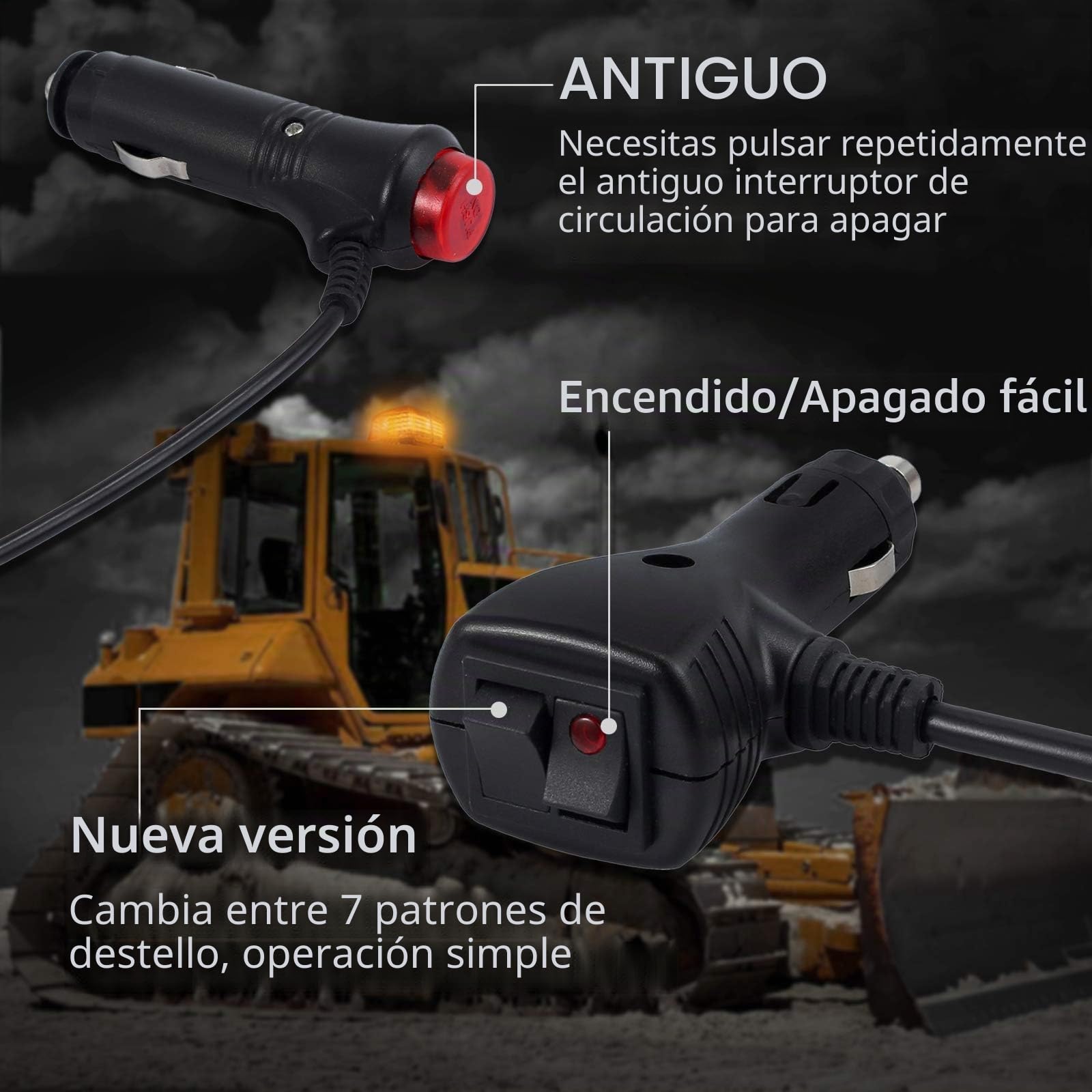 EYPINS Luces de Advertencia, 72 LED Luz de Intermitente de Emergencia, Luz de Advertencia de Recuperación, Luz Estroboscópica de Advertencia para Camión de 36 W, 12/24 V, Ámbar