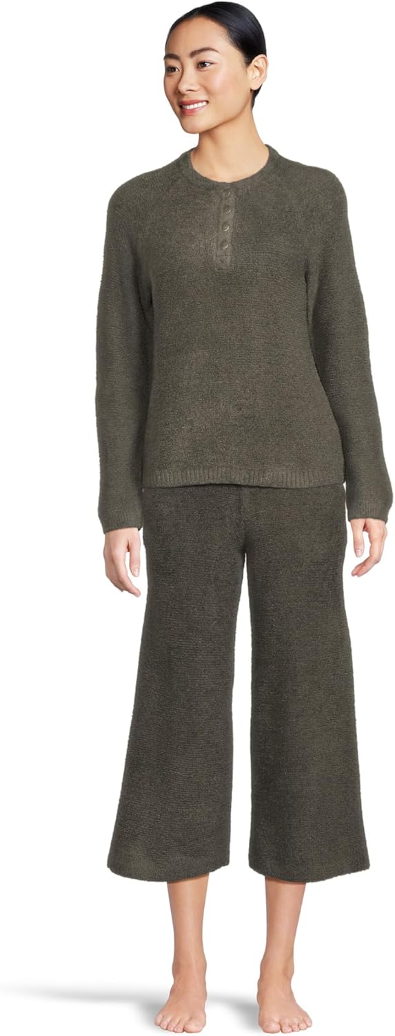 Barefoot Dreams Womens CozyChic Lite Textured Raglan Sleeve Henley - Image 5