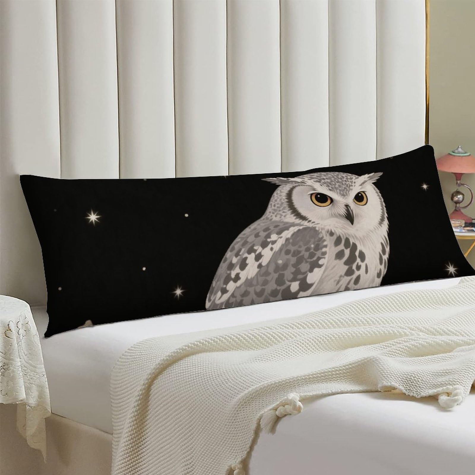 Body Pillow Cover 20x54 Long Pillow Case with Invisible Zipper Breathable Microfiber Owl Red Flower Pillowcase Soft Cozy Protector for Bedroom Couch Sofa Bed Home Decor All Seasons