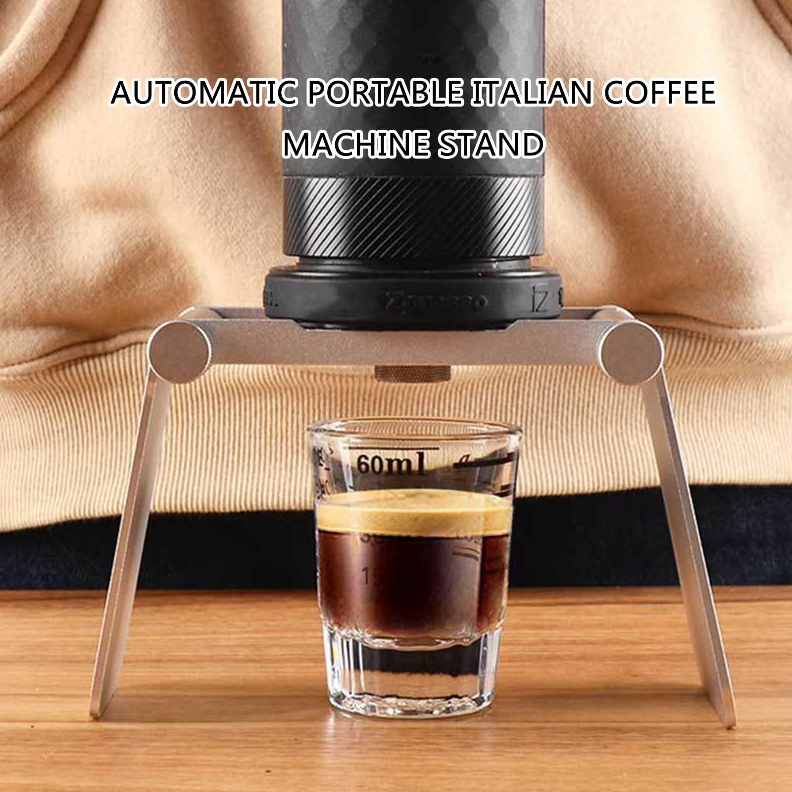 Soporte de aluminio para máquina de café, soporte plegable para cafetera, para cafetera, para cafeteras y campistas al aire libre