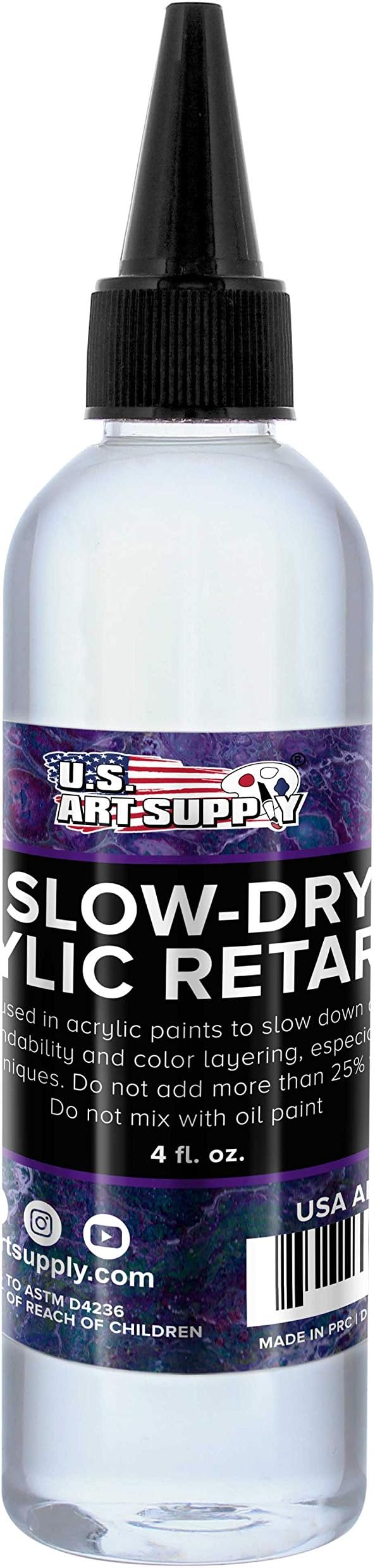 U.S. Art Supply Acrylic Retarder Liquid 4Ounce For