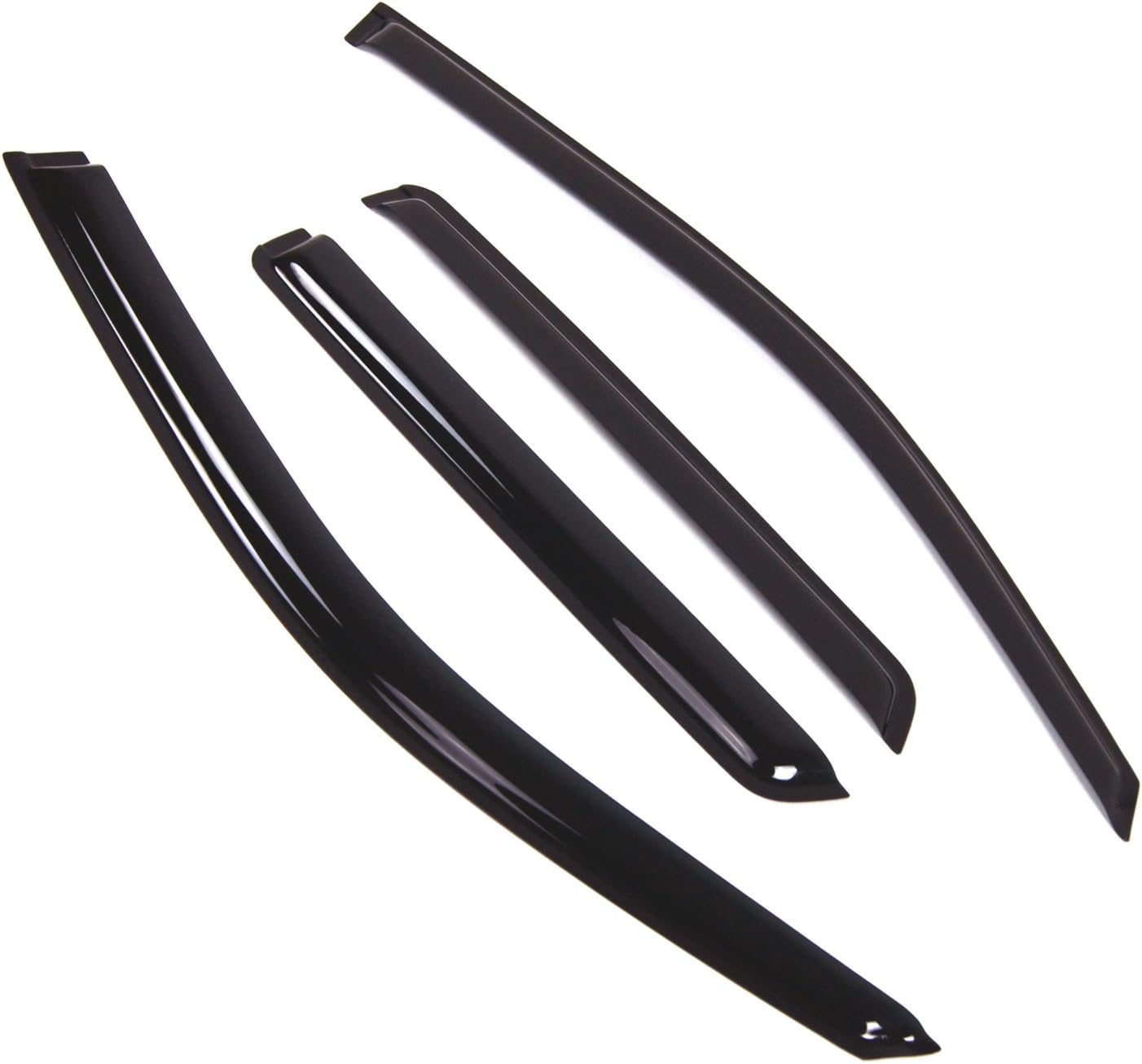 TuningPros Outside Mount Window Vent Visors Rain Guards Compatible with Isuzu Isuzu Ascender 2004-2008 | Side Window Wind Deflectors Rain Shields | Black Tinted, 4 Pcs Set, BGWV-203-4