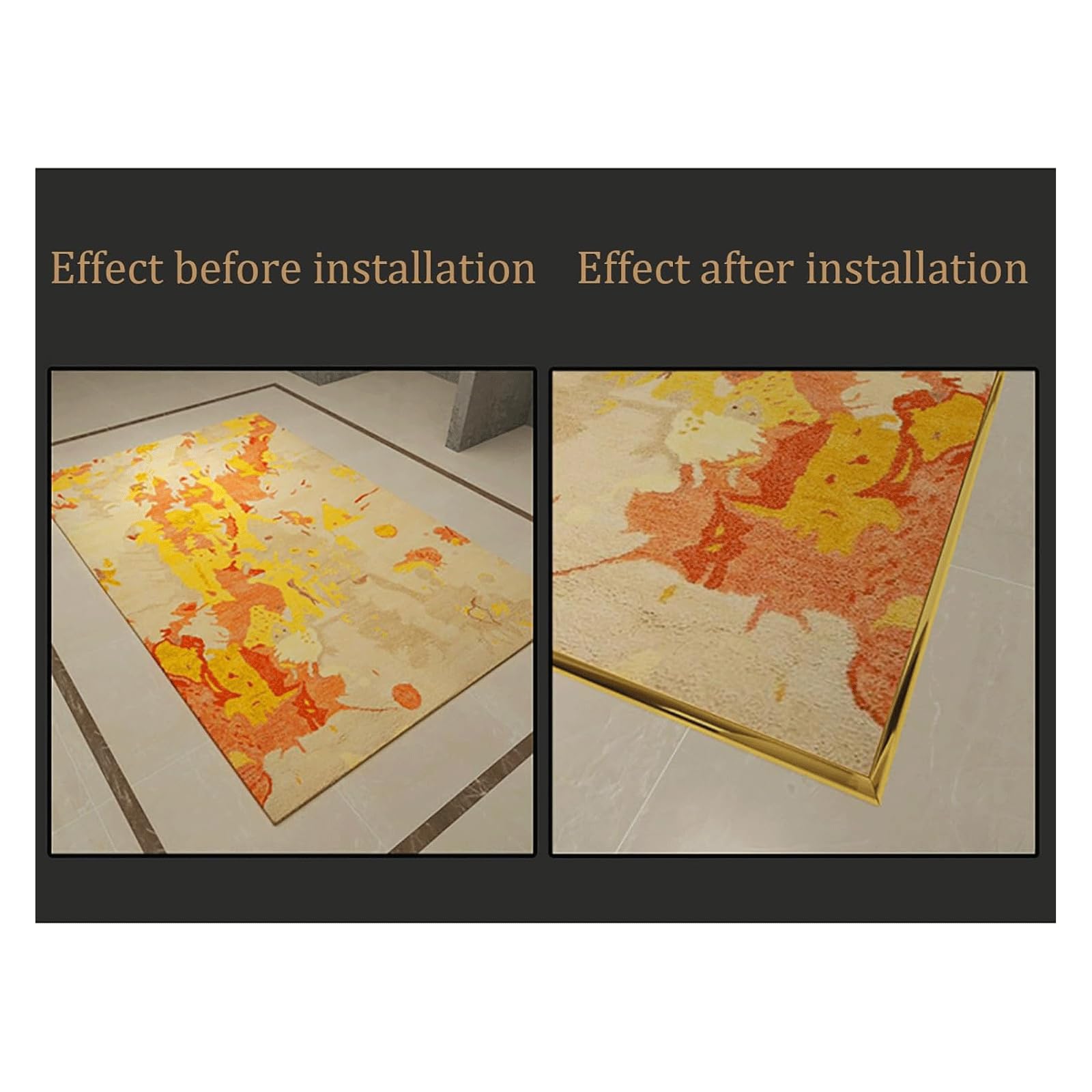Tira de transición de Piso en Forma de Z, Tira de umbral de Alfombra a baldosa/Laminado/Madera, Borde Protector Recortable de aleación de Aluminio