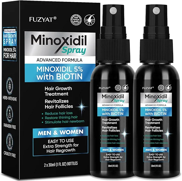 5% Minoxidil for Men Hair, Minoxidil for Women Hair Growth, Minoxidil Hair Growth Spray 2PCS.