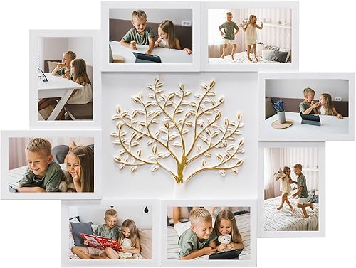 Miniatura 8 de Jerry & Maggie Marcos de fotos de collage para decoración de pared para el hogar, marcos de fotos de árbol familiar para pared, marco de fotos de 4