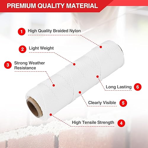 Miniatura 21 de Goldblatt Mason Line, cuerda de nailon trenzado #18 de 250 pies, perfecta para herramientas de jardinería o mampostería