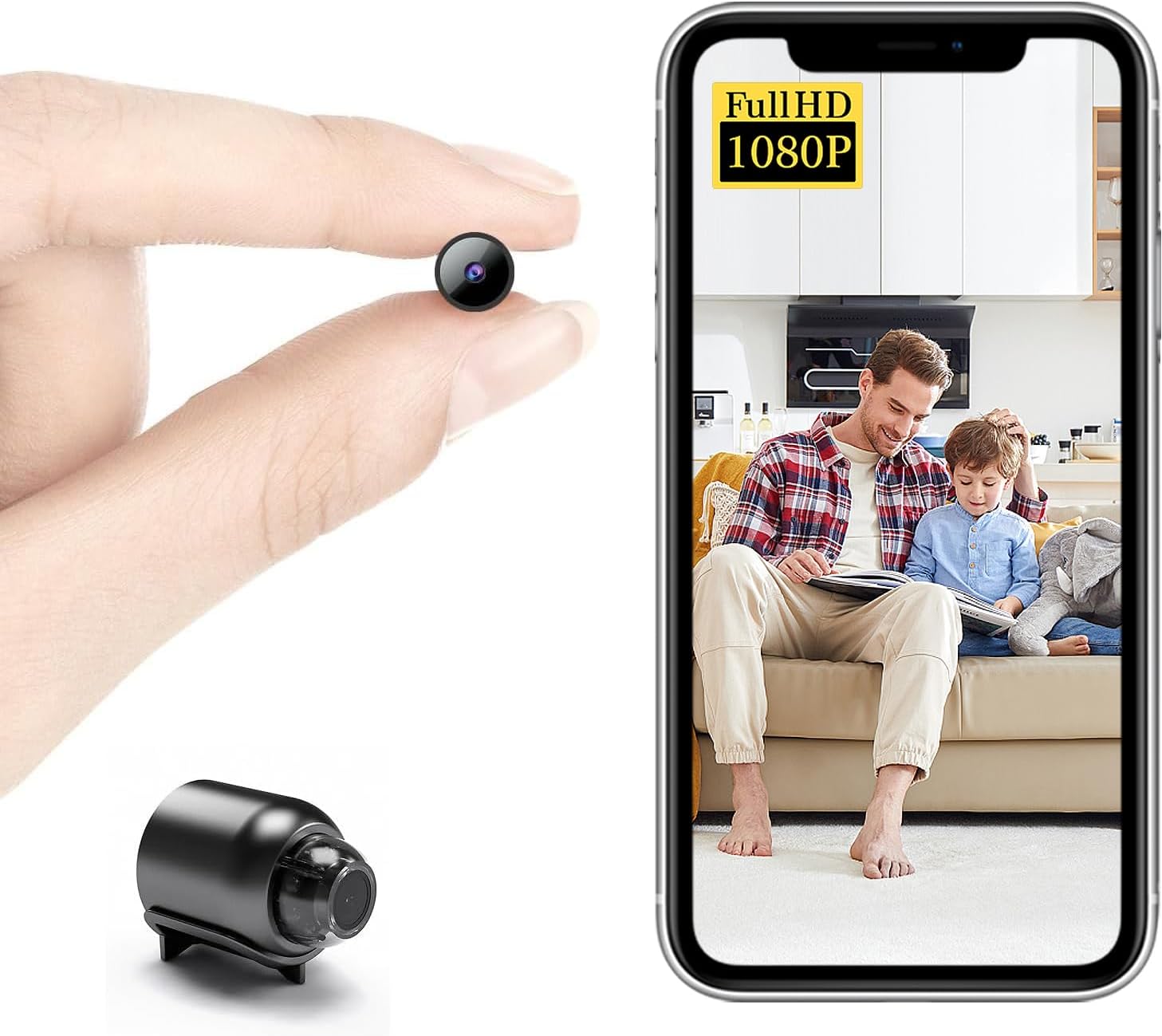 2024 Smallest Wireless WiFi Camera,HD1080P Camera,Portable Video Camera with Video Recording Live Feed,Baby Monitor with Night Vision,Motion Detection,Cloud Storage for Security withiOS Android APP