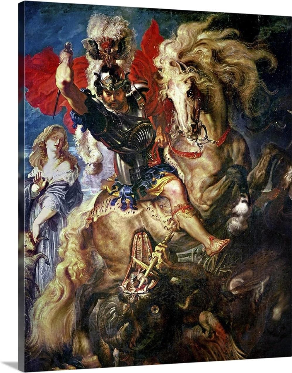 Paint by Numbers for Adults Children Kid's Painting by Numbers Kits Oil Canvas Painting With Paintbrushes Acrylic Pigment,Home Wall Decor — st george and the dragon 1606, by Peter Paul Rubens